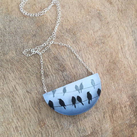 Birds on Lines Necklace