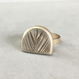 Half moon feather ring