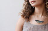 Model wearing Golden Phases Necklace