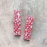 Sea fan coral earrings rectangular