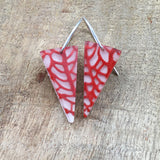 Sea fan coral earrings triangles