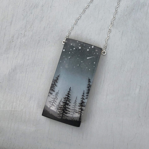 Glitter Pines Necklace
