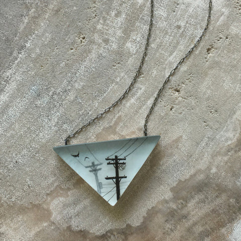Gray lines necklace