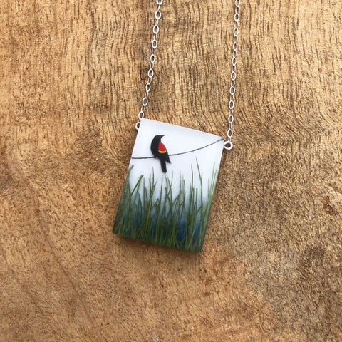 Red Winged Blackbird Necklace
