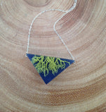 Oregon lichen triangle necklace